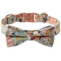 HKM-680723 Floral Cotton Dog Collar Rose Buckle