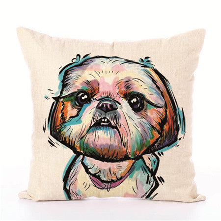 HKM-680723 White Polyester Peach Skin Cushion Cover 45cm x 45cm, Easy to Clean, Fashion Design