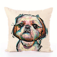 HKM-680723 White Polyester Peach Skin Cushion Cover 45cm x 45cm, Easy to Clean, Fashion Design