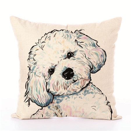 HKM-680723 White Polyester Peach Skin Cushion Cover 45cm x 45cm, Easy to Clean, Fashion Design