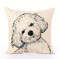 HKM-680723 White Polyester Peach Skin Cushion Cover 45cm x 45cm, Easy to Clean, Fashion Design