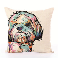 HKM-680723 White Polyester Peach Skin Cushion Cover 45cm x 45cm, Easy to Clean, Fashion Design