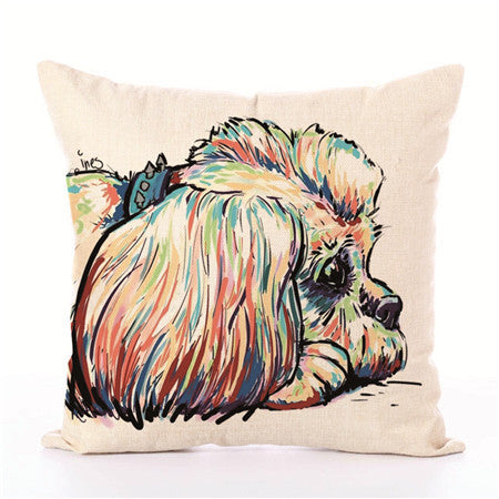 HKM-680723 White Polyester Peach Skin Cushion Cover 45cm x 45cm, Easy to Clean, Fashion Design