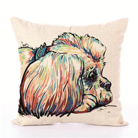 HKM-680723 White Polyester Peach Skin Cushion Cover 45cm x 45cm, Easy to Clean, Fashion Design