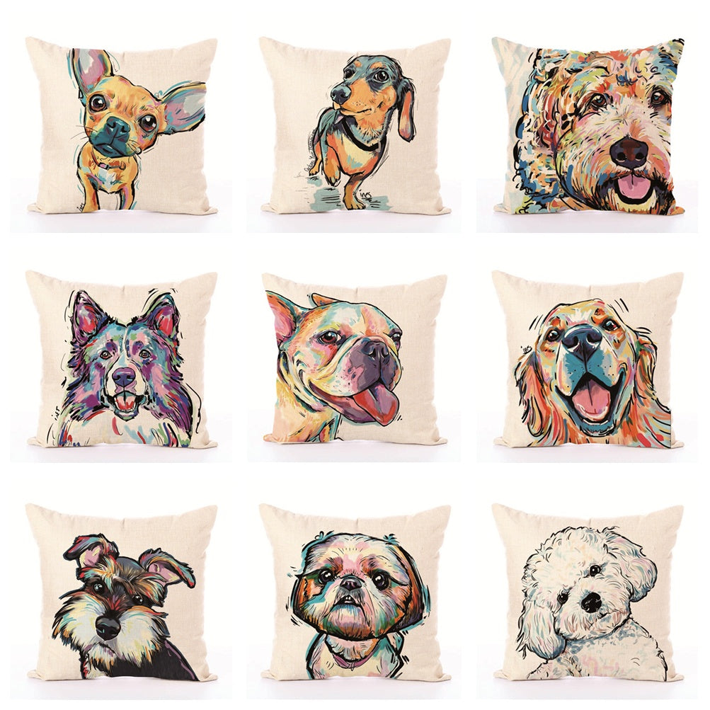 HKM-680723 White Polyester Peach Skin Cushion Cover 45cm x 45cm, Easy to Clean, Fashion Design