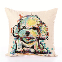 HKM-680723 White Polyester Peach Skin Cushion Cover 45cm x 45cm, Easy to Clean, Fashion Design