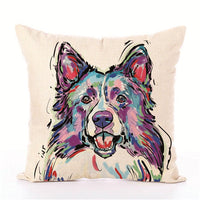 HKM-680723 White Polyester Peach Skin Cushion Cover 45cm x 45cm, Easy to Clean, Fashion Design