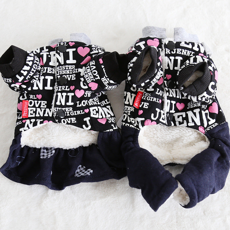 HKM-680787 Casual Couples and Pet Clothes Set in Cotton – Stylish Two-Legged Outfits for Dogs