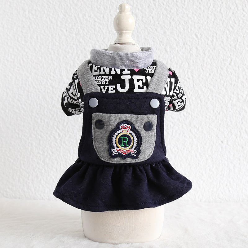 HKM-680787 Casual Couples and Pet Clothes Set in Cotton – Stylish Two-Legged Outfits for Dogs