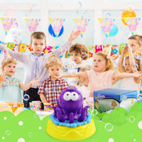 HKM-680851 Cartoon Octopus Water Spray Toy - 360-Degree Rotating Sprinkler for Outdoor Play