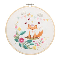 HKM-681171 Color Printed Cartoon Animal Hand Embroidery Wall Art – DIY Cotton Craft (20x20CM)