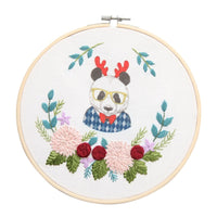 HKM-681171 Color Printed Cartoon Animal Hand Embroidery Wall Art – DIY Cotton Craft (20x20CM)