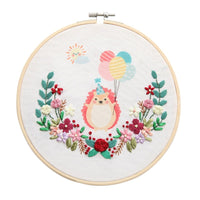 HKM-681171 Color Printed Cartoon Animal Hand Embroidery Wall Art – DIY Cotton Craft (20x20CM)