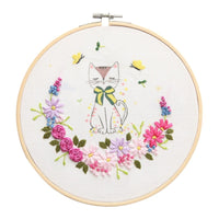 HKM-681171 Color Printed Cartoon Animal Hand Embroidery Wall Art – DIY Cotton Craft (20x20CM)