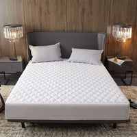 HKM-681171 Waterproof Solid Color Quilted Fitted Sheet for Medium and High Mattresses