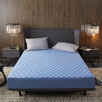 HKM-681171 Waterproof Solid Color Quilted Fitted Sheet for Medium and High Mattresses
