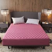 HKM-681171 Waterproof Solid Color Quilted Fitted Sheet for Medium and High Mattresses