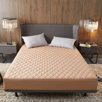 HKM-681171 Waterproof Solid Color Quilted Fitted Sheet for Medium and High Mattresses
