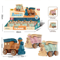 HKM-681427 Friction Inertia Train Toy with Music for Kids - Assembly Puzzle Hand Push-Pull Play Car