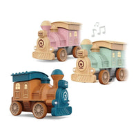 HKM-681427 Friction Inertia Train Toy with Music for Kids - Assembly Puzzle Hand Push-Pull Play Car