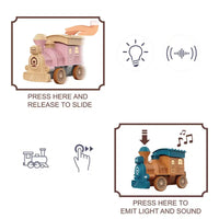 HKM-681427 Friction Inertia Train Toy with Music for Kids - Assembly Puzzle Hand Push-Pull Play Car