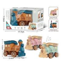 HKM-681427 Friction Inertia Train Toy with Music for Kids - Assembly Puzzle Hand Push-Pull Play Car