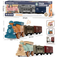 HKM-681427 Friction Inertia Train Toy with Music for Kids - Assembly Puzzle Hand Push-Pull Play Car