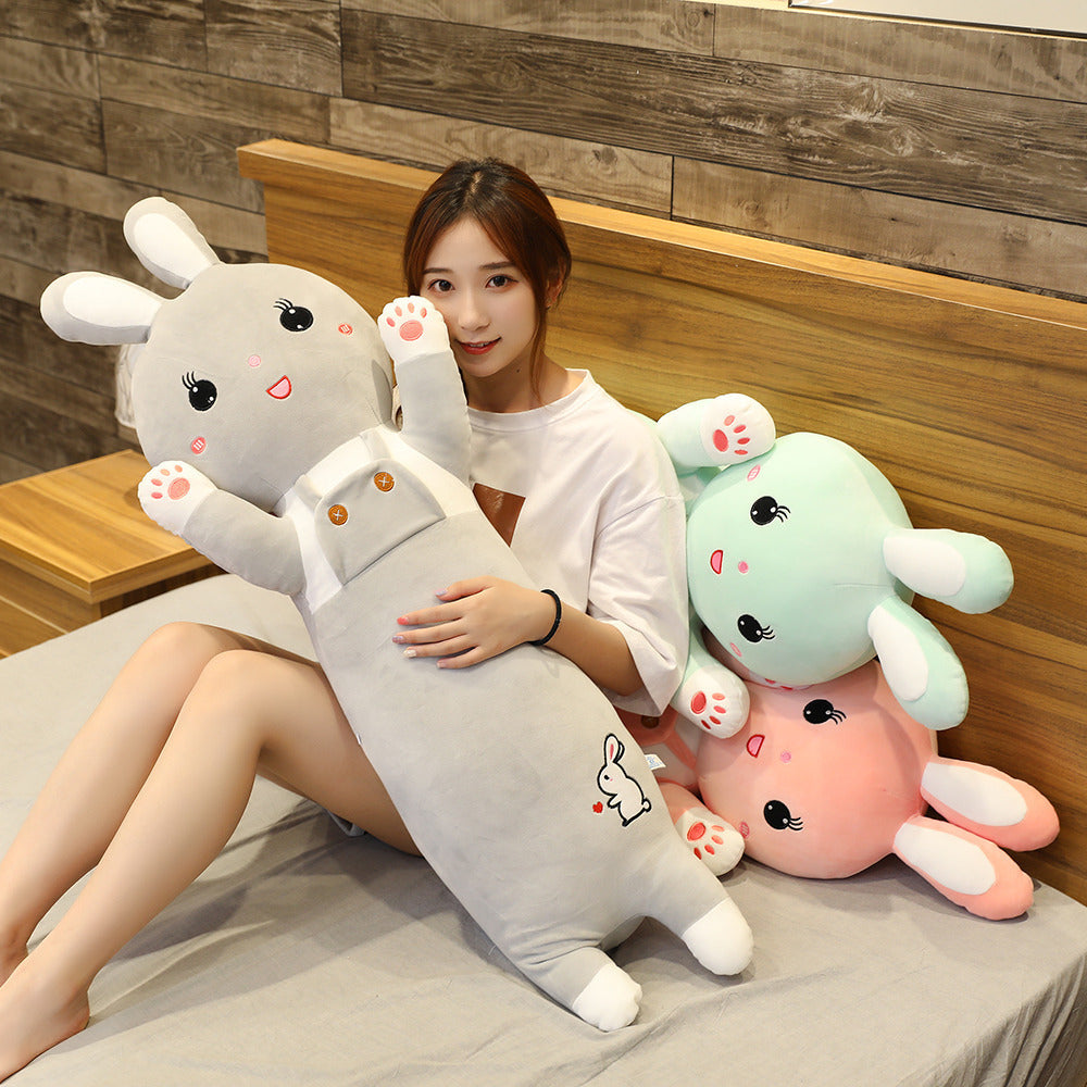 HKM-681491 Soft Plush Rabbit Pillow Doll - 3D Down Cotton Stuffed Toy - Cute Sleep Companion for Girls