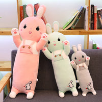 HKM-681491 Soft Plush Rabbit Pillow Doll - 3D Down Cotton Stuffed Toy - Cute Sleep Companion for Girls