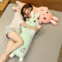 HKM-681491 Soft Plush Rabbit Pillow Doll - 3D Down Cotton Stuffed Toy - Cute Sleep Companion for Girls