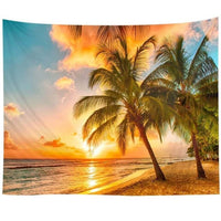 HKM-681875 Hawaii Sunset Wall Tapestry - 100% Polyester Fabric, Vibrant Print Design