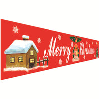 HKM-681939 Christmas Decorative Banner Set - Santa, Snowman, Moose & Elf Designs on Oxford Cloth and Polyester for Holiday Celebrations