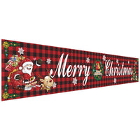 HKM-681939 Christmas Decorative Banner Set - Santa, Snowman, Moose & Elf Designs on Oxford Cloth and Polyester for Holiday Celebrations