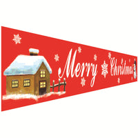 HKM-681939 Christmas Decorative Banner Set - Santa, Snowman, Moose & Elf Designs on Oxford Cloth and Polyester for Holiday Celebrations