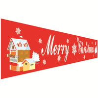 HKM-681939 Christmas Decorative Banner Set - Santa, Snowman, Moose & Elf Designs on Oxford Cloth and Polyester for Holiday Celebrations