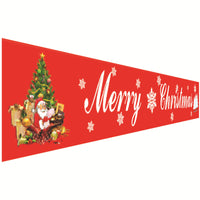 HKM-681939 Christmas Decorative Banner Set - Santa, Snowman, Moose & Elf Designs on Oxford Cloth and Polyester for Holiday Celebrations