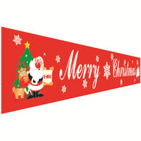 HKM-681939 Christmas Decorative Banner Set - Santa, Snowman, Moose & Elf Designs on Oxford Cloth and Polyester for Holiday Celebrations