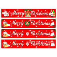 HKM-681939 Christmas Decorative Banner Set - Santa, Snowman, Moose & Elf Designs on Oxford Cloth and Polyester for Holiday Celebrations