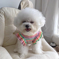 HKM-681939 Rainbow Striped Dog T-Shirt – Fashionable Sling Apparel for Pets