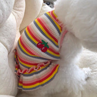 HKM-681939 Rainbow Striped Dog T-Shirt – Fashionable Sling Apparel for Pets