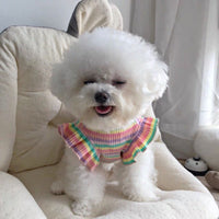 HKM-681939 Rainbow Striped Dog T-Shirt – Fashionable Sling Apparel for Pets