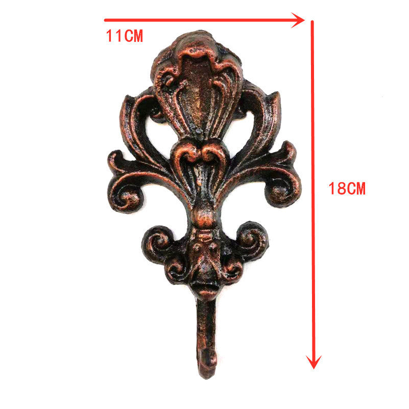 HKM-682003 European Style Wall-Mounted Retro Iron Hooks for Outdoor Decoration