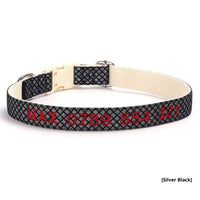 HKM-682195 Embroidered Anti-Lost Pet Collar with Phone Number Options in Various Colors and Sizes