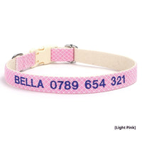 HKM-682195 Embroidered Anti-Lost Pet Collar with Phone Number Options in Various Colors and Sizes