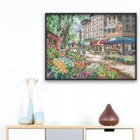 HKM-682323 Scenery Cross Stitch Kit - Eco-Friendly Cotton, Various Printed Fabrics