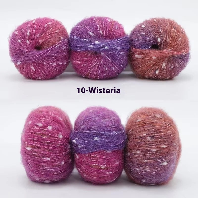 HKM-682323 XINGX Gradient Mohair Wool Yarn - Medium Thin Polka Dot Soft Blend for Knitting and Crochet