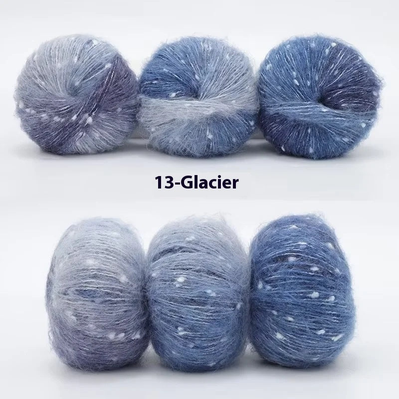 HKM-682323 XINGX Gradient Mohair Wool Yarn - Medium Thin Polka Dot Soft Blend for Knitting and Crochet