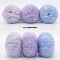 HKM-682323 XINGX Gradient Mohair Wool Yarn - Medium Thin Polka Dot Soft Blend for Knitting and Crochet