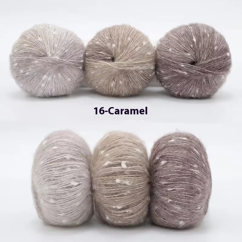 HKM-682323 XINGX Gradient Mohair Wool Yarn - Medium Thin Polka Dot Soft Blend for Knitting and Crochet