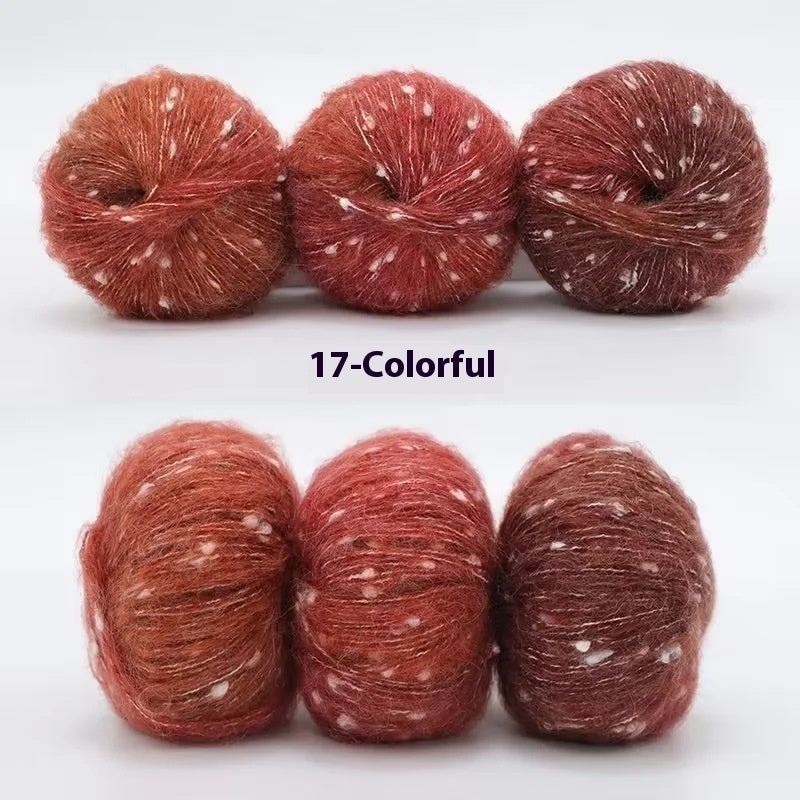 HKM-682323 XINGX Gradient Mohair Wool Yarn - Medium Thin Polka Dot Soft Blend for Knitting and Crochet